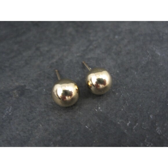 8mm Gold Ball Stud Earrings 14K Gold Filled New Old Stock - Picture 8 of 10